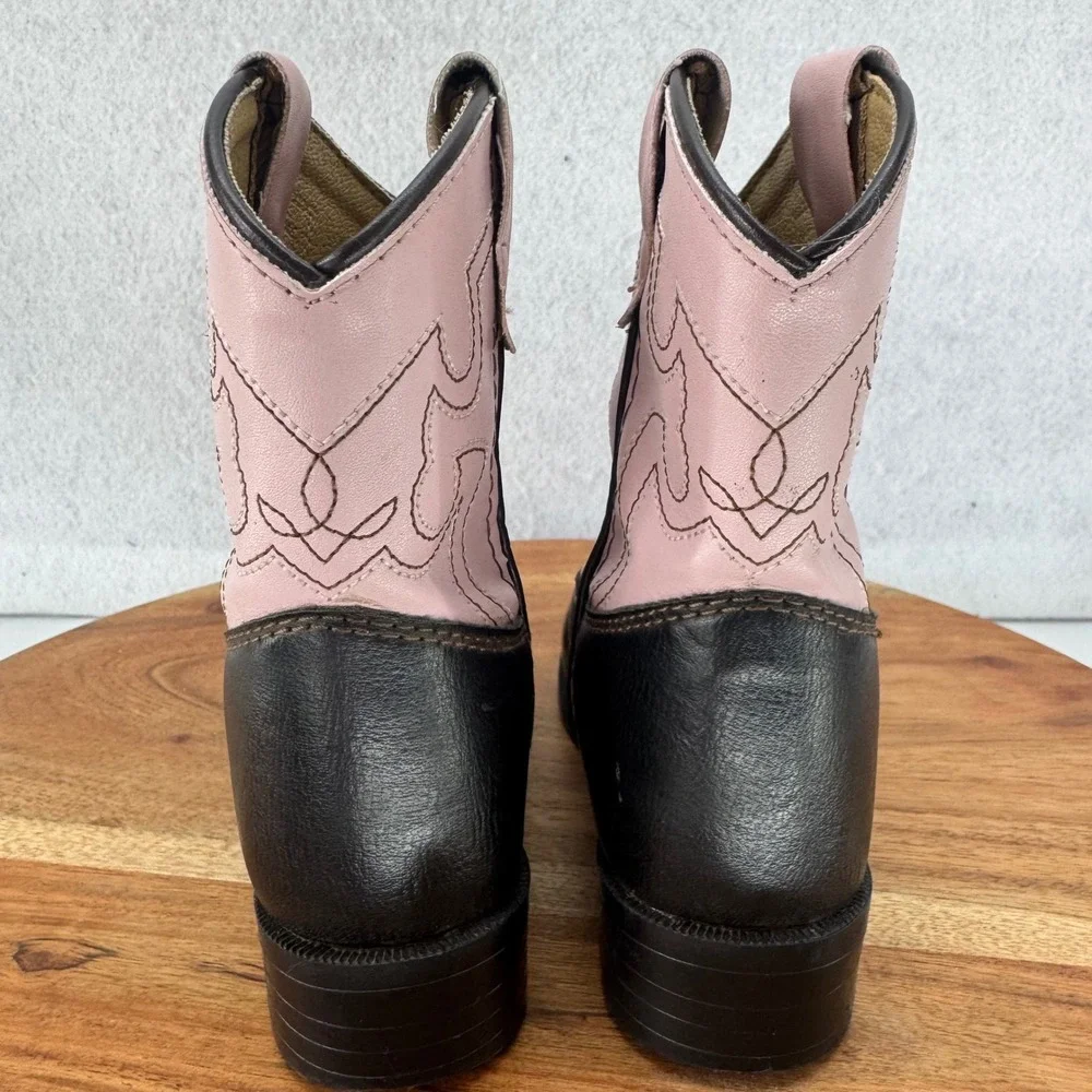 Smoky Mountain Kids 1574T Black Pink Cowboy‎ Western Boots Size R Youth Girls
